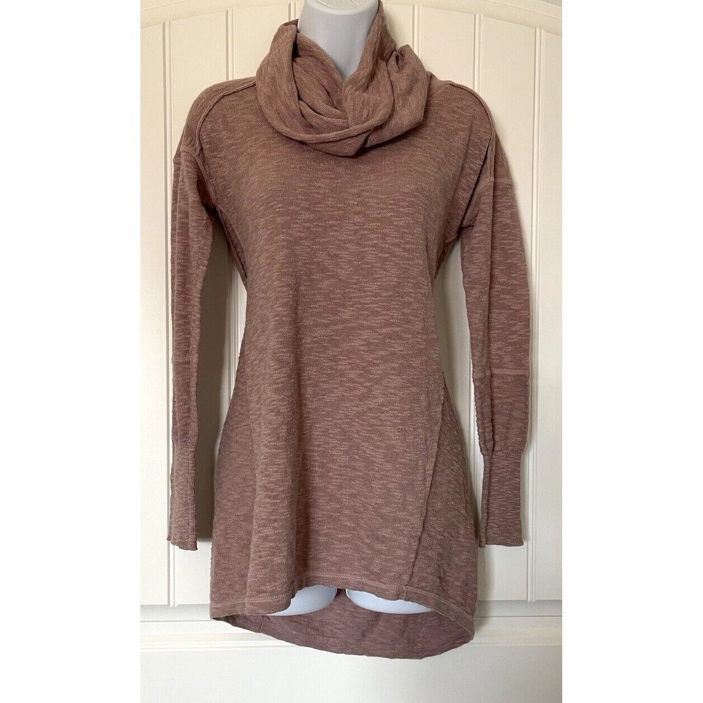 If It Were Me Shirt Womens Size Small Pink Cowl Neck Long Sleeve Boho Stretch